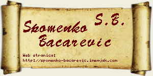 Spomenko Bačarević vizit kartica